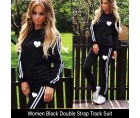 Women Black Double Strap Track Suit